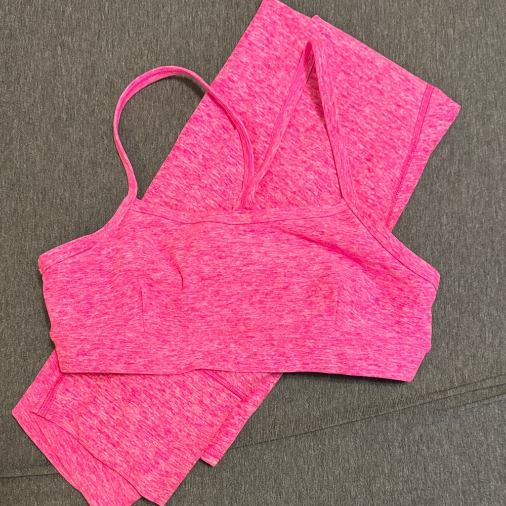 ALO YOGA Hot Pink Heather ALOsoft Set